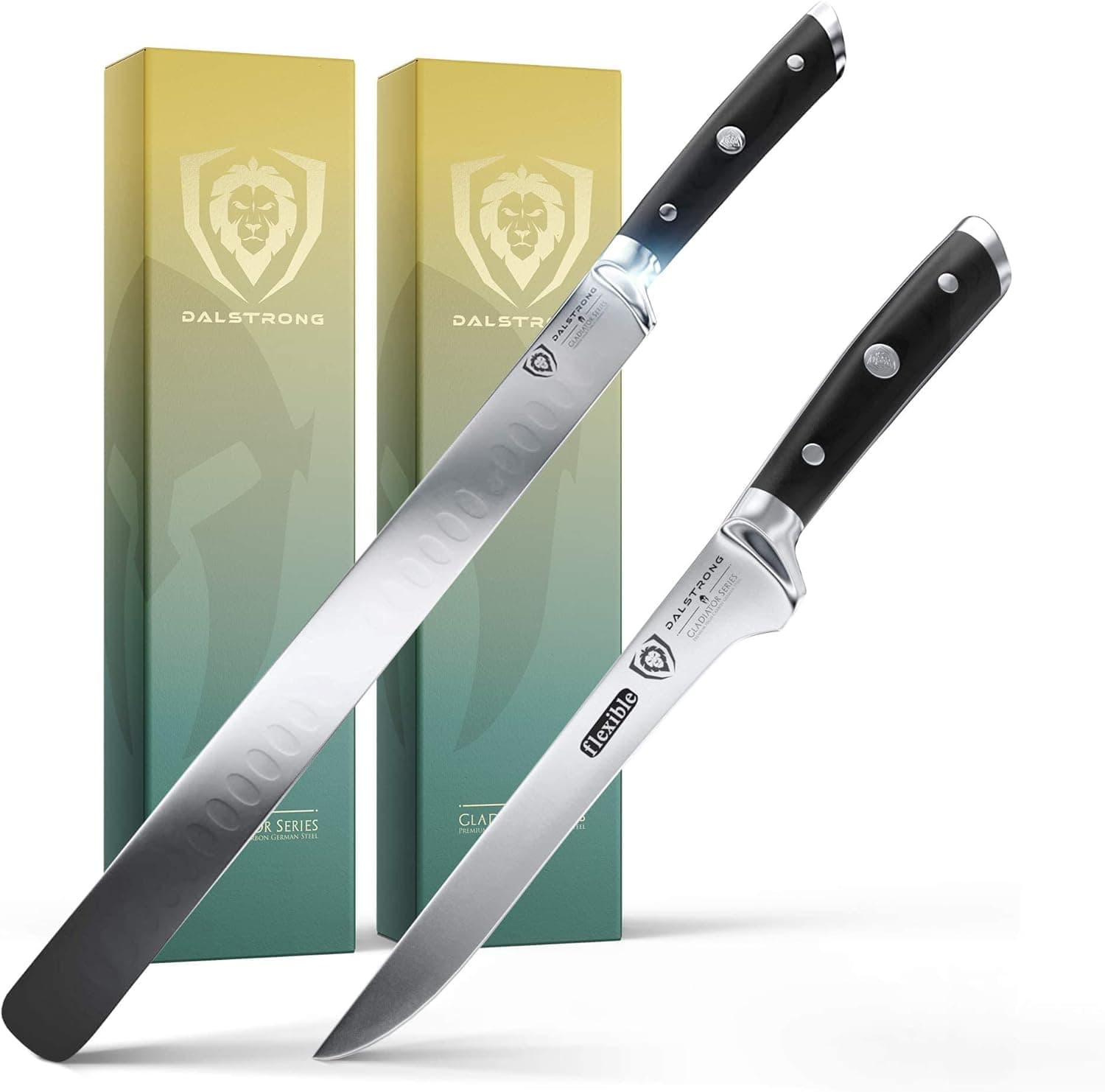 The Gladiator Series Butcher Bundle - The Gladiator Series 12" Slicing & Carving Knife (Granton Edge) Bundled with The Gladiator Series 6" Boning Knife
