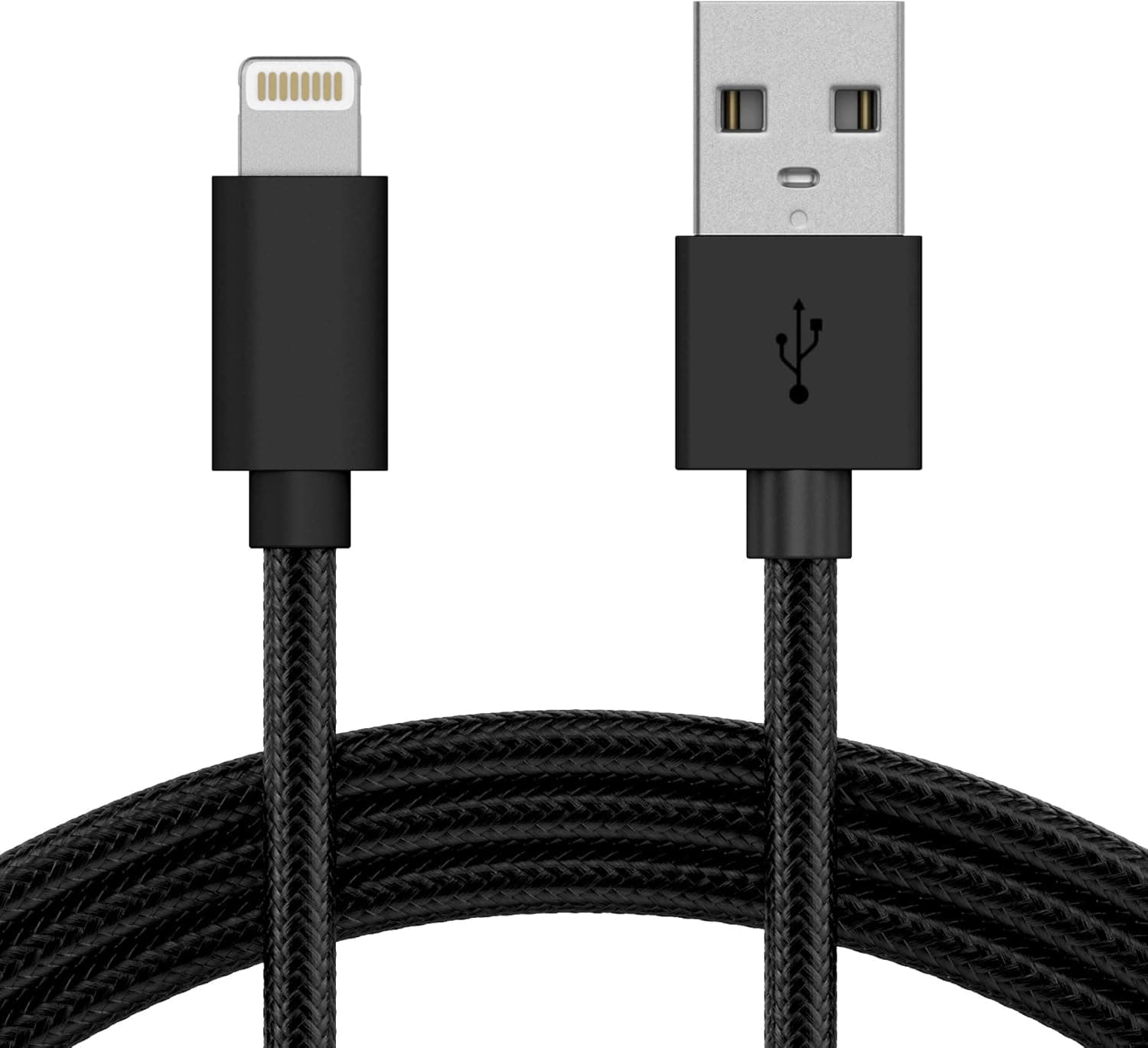 TALK WORKS iPhone Charger Lightning Cable 10ft Long Braided Heavy Duty Cord MFI Certified for Apple iPhone 13, 12, 11 Pro/Max/Mini, XR, XS/Max, X, 8, 7, 6, 5, SE, iPad, AirPods, Watch - Black