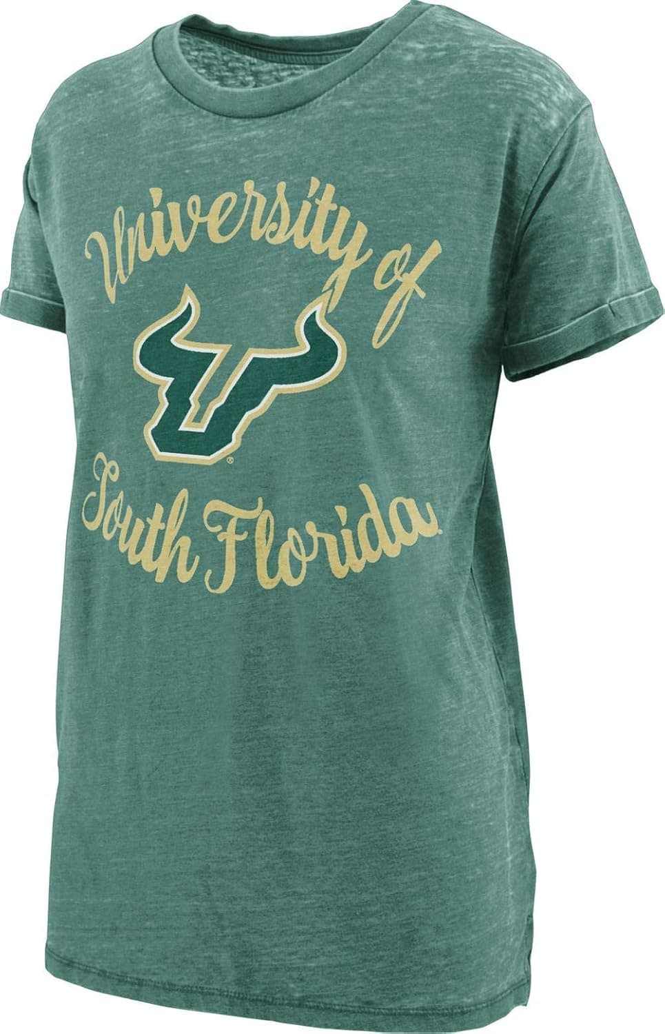 Pressbox/Royce Apparel Women's South Florida USF Bulls Vintage Tee Short Sleeve Boyfriend Tee (Medium)