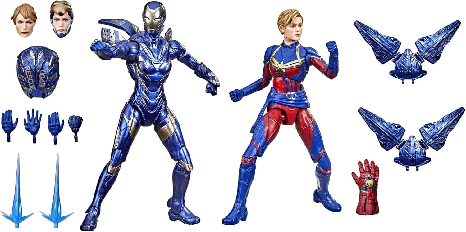 Marvel Hasbro Hasbro Legends Series 6-inch Scale Action Figure Toy Captain and Rescue Armor 2-Pack, Infinity Saga Character, Premium Design, 2 Figures and 12 Accessories (Amazon Exclusive)
