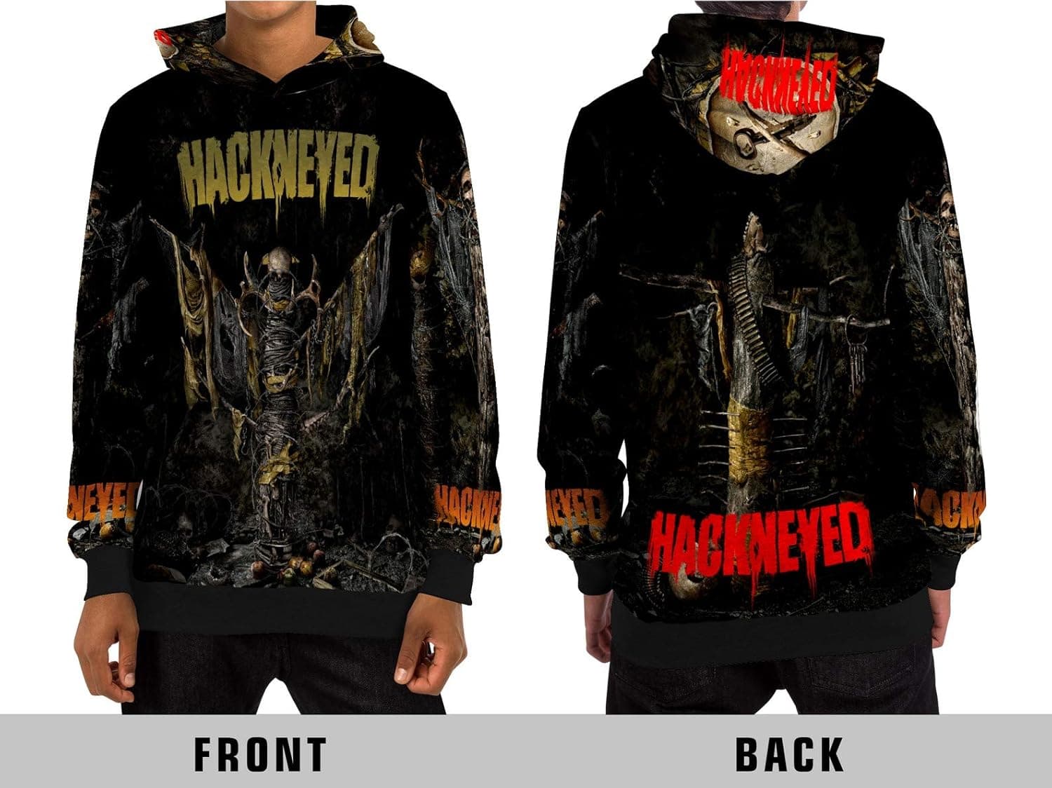Demonic Hackneyed Death Metal Rock Band All Over Sublimation Print Apparel
