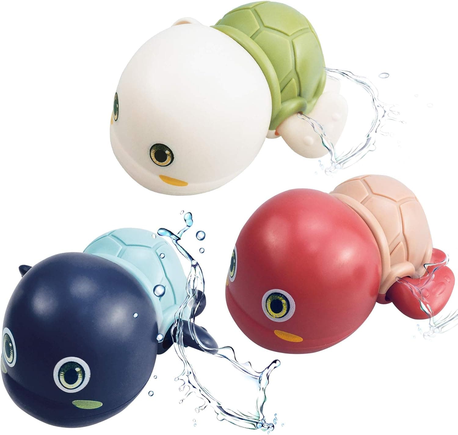 3Pcs Bath Toys Wind Up Swimming Turtle Baby Bath Toys,Multi-Color Turtle Bathtub Toys For Toddlers Kids Boys Girls Floating Water Toy,Cute Clockwork Turtle Bath Toys Pool Playset for Swimming Bath Fun