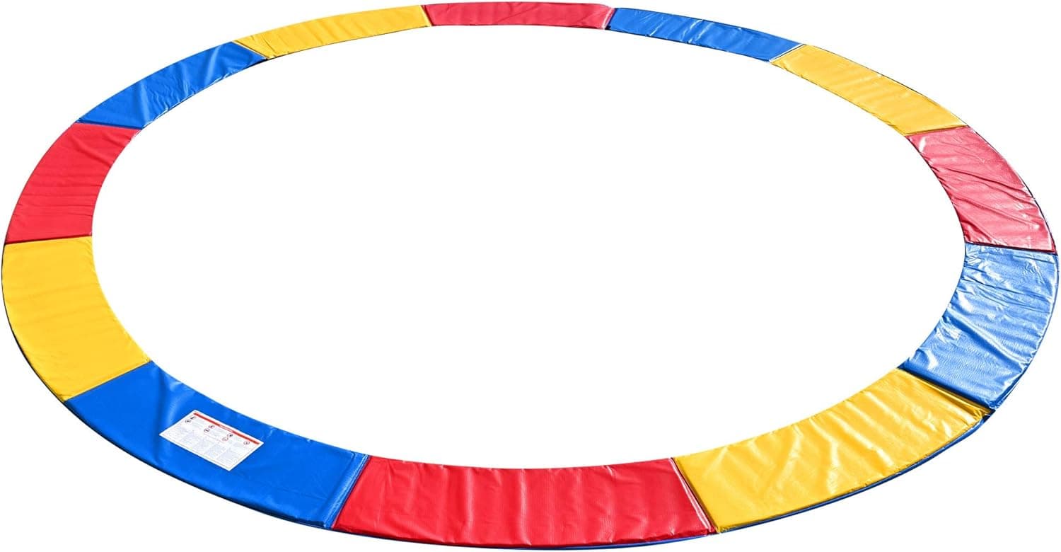 AW Universal Trampoline Spring Cover 12/13/14/15FT Replacement Trampoline Safety Pad Trampoline Accessories, UV-Resistant, PVC EPE Foam Protection Blue/Multicolor