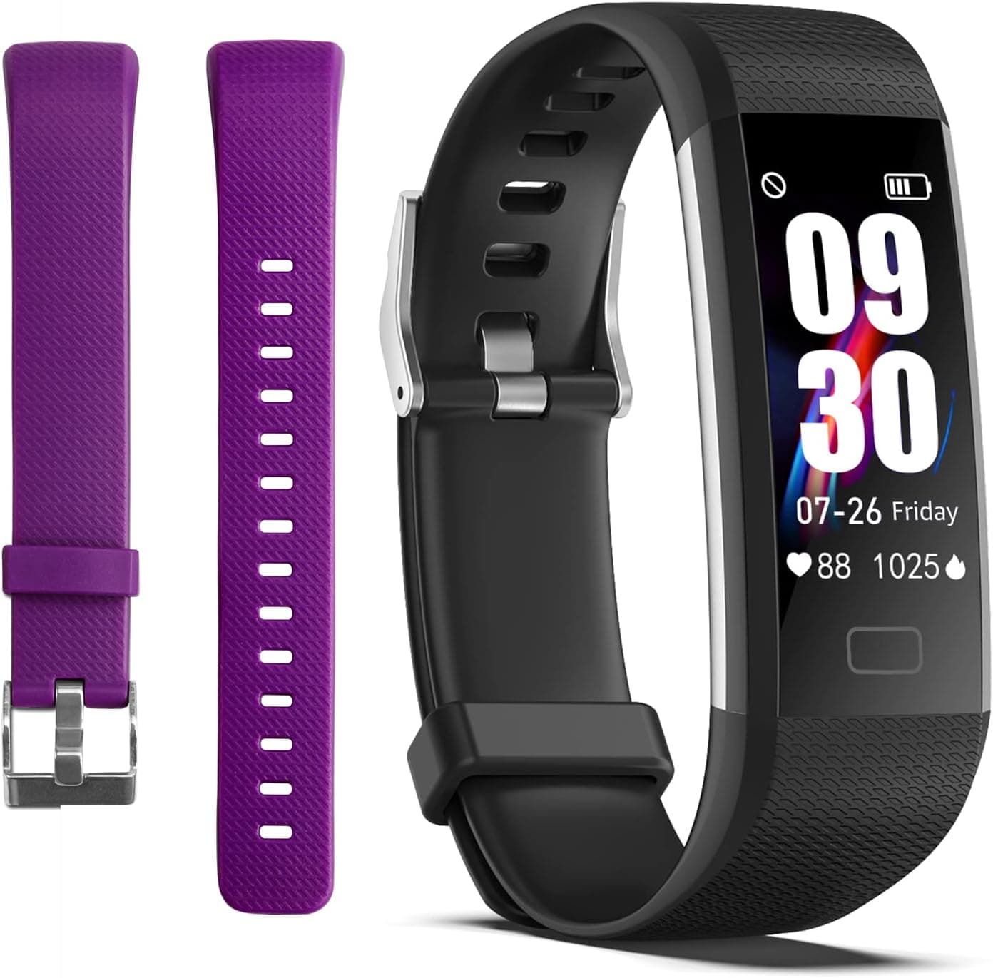 ENGERWALL Fitness Tracker with Step Counter/Calories/Stopwatch, Activity Tracker with Heart Rate Monitor, IP68, Health Tracker with Sleep Tracker, Smartwatch, Pedometer Watch for Women Men Kids