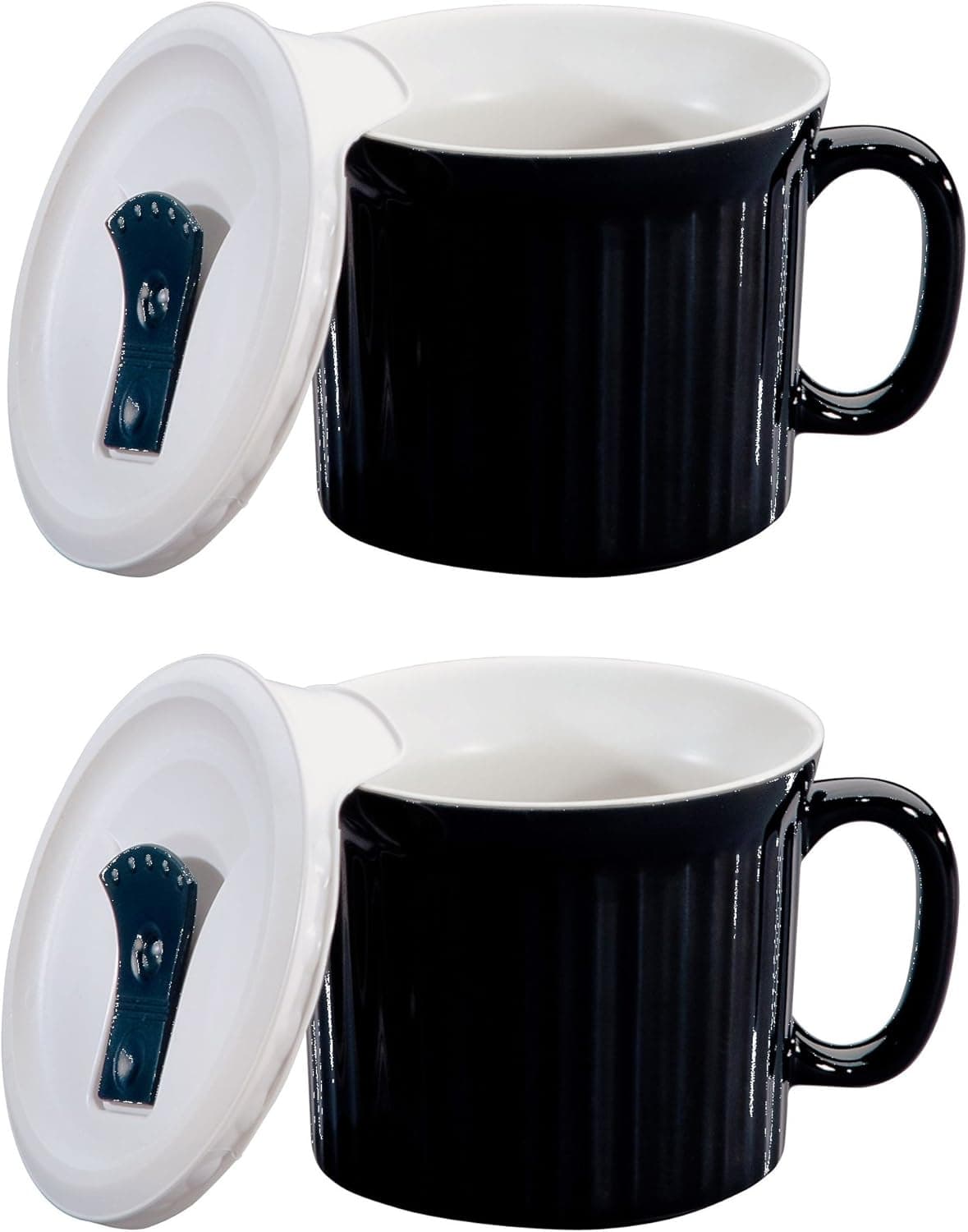 CorningWare Colours Pop-Ins 20-oz Soup Mug with Lid - 2 Pack (Black Licorice)