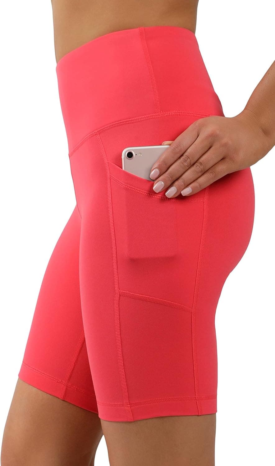 90 Degree By Reflex - High Waist Power Flex Biker Shorts with Side Pockets - 5", 7", 9"