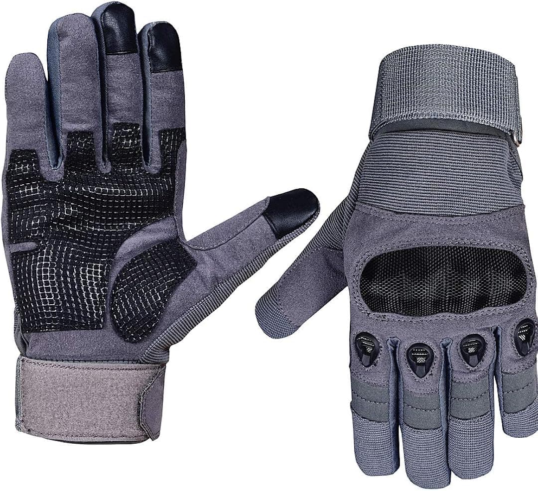 Tactical Police Kevlar Hard Knuckles Military Touchscreen Patrol Duty Search Duty Gloves (XXX-Large, Grey)