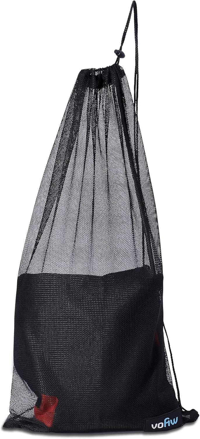 vofiw Mesh Drawstring Bag Gym Equipment Bags Sport Net Bag with Shoulder Strap Swim Bag for Swimming Sports Beach Shopping