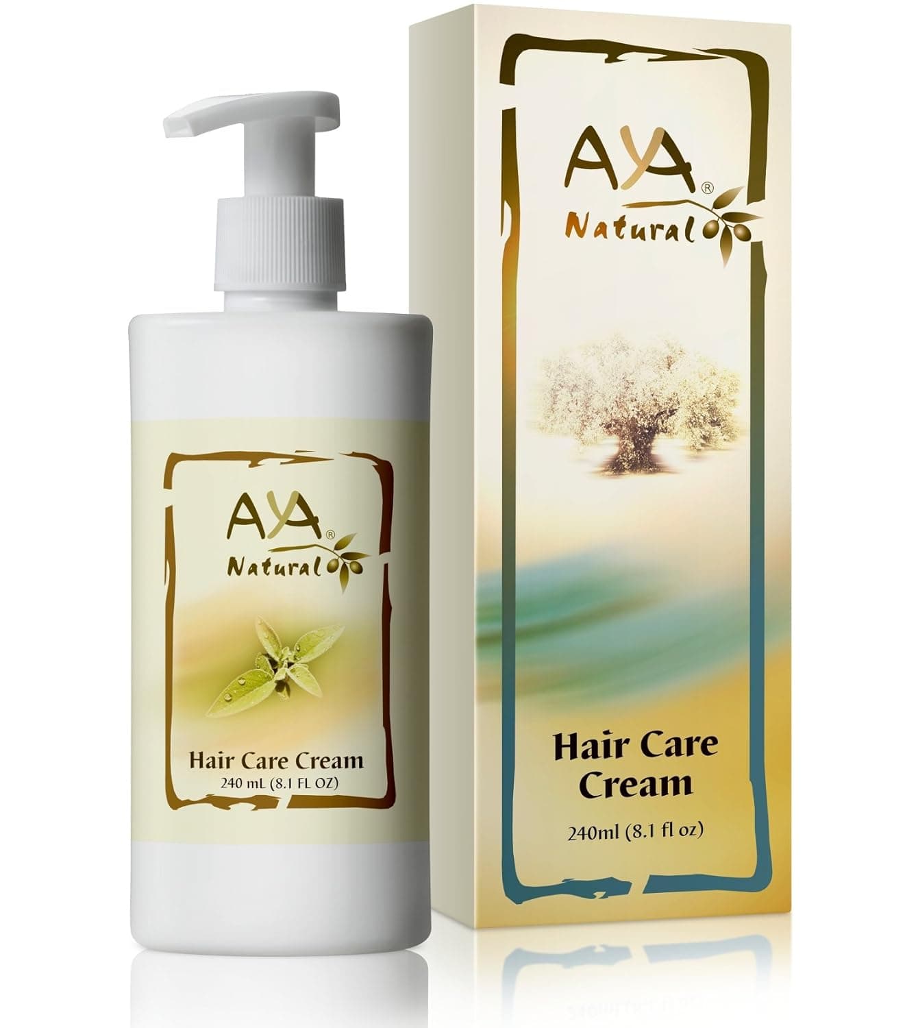 All Natural Leave In Conditioner Cream - Vegan Anti Frizz Moisturizer Hair Care Repair Detangler with Olive Oil for Dry Damaged Curly Wavy or Straight Hair