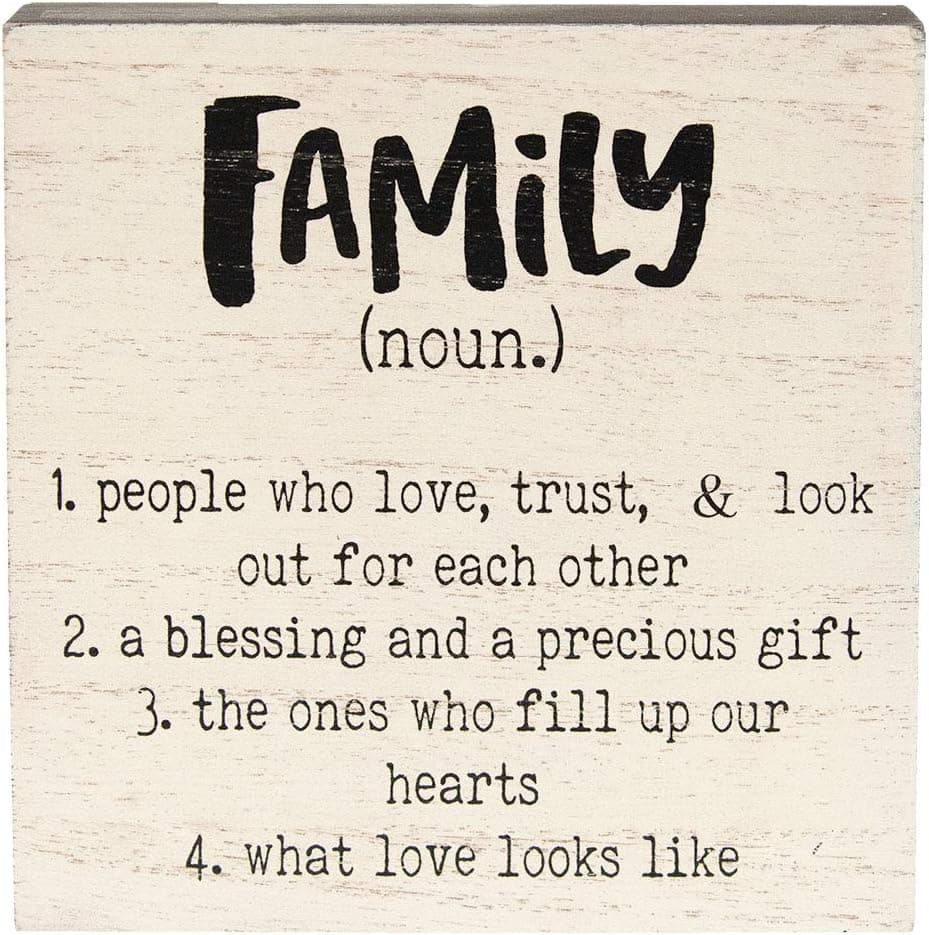 Hearthside Word Definition Wood Block Sign (Family)
