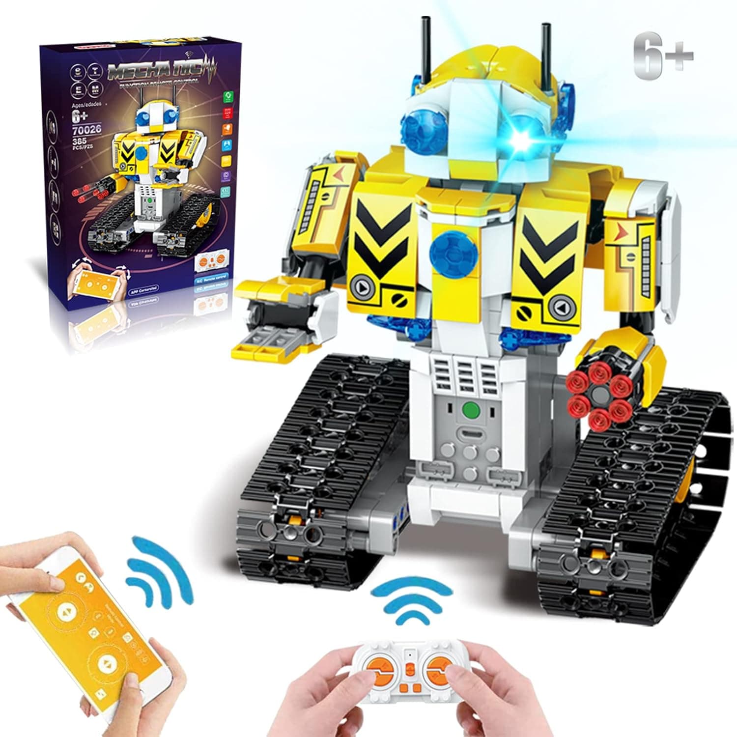 FABITOO 385PCS Robot Building Kits for Kids- Remote & APP Control Engineering Projects STEM Building Blocks Toys Gift Science Educational Learning Robotics Construction Toys for Kids Age 6+