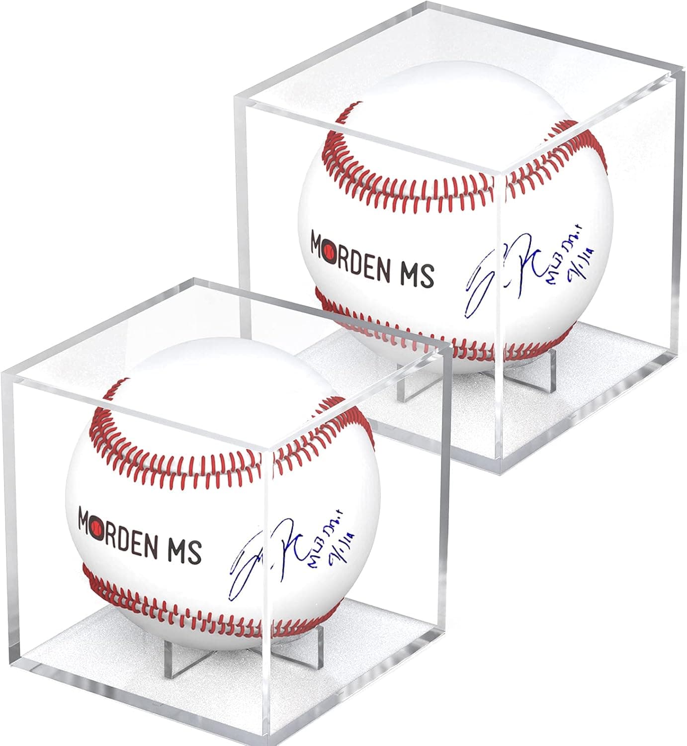 Baseball Display Case, Memorabilia Display Case for Single Ball, UV Protected Acrylic Cube Storage Box, Square Clear Baseball Stand, Sports Autograph Display Case Holder - Fits Official Size Ball