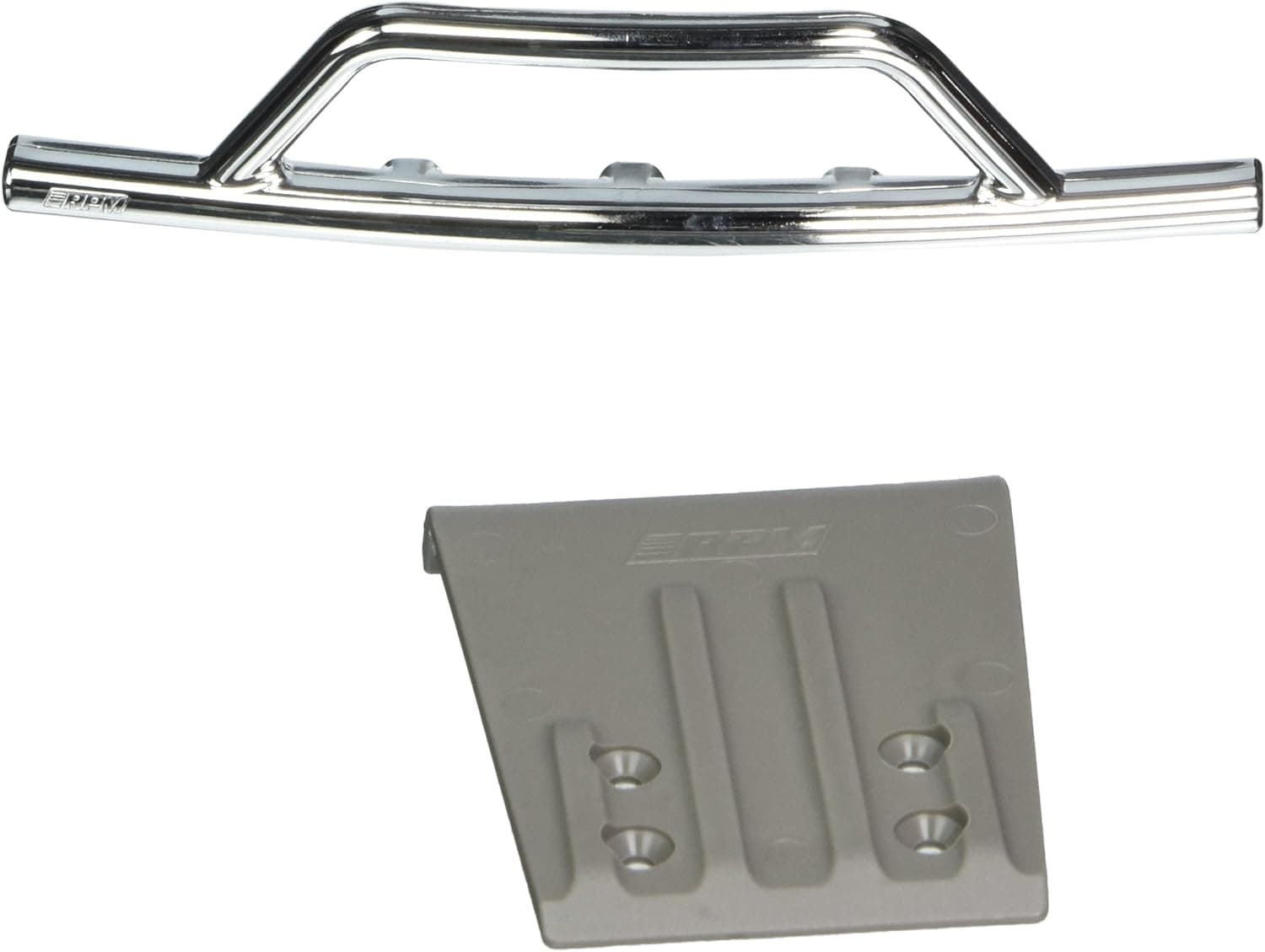 RPM Front Bumper and Skid Plate for 2WD Slash, Nitro Slash, Chrome
