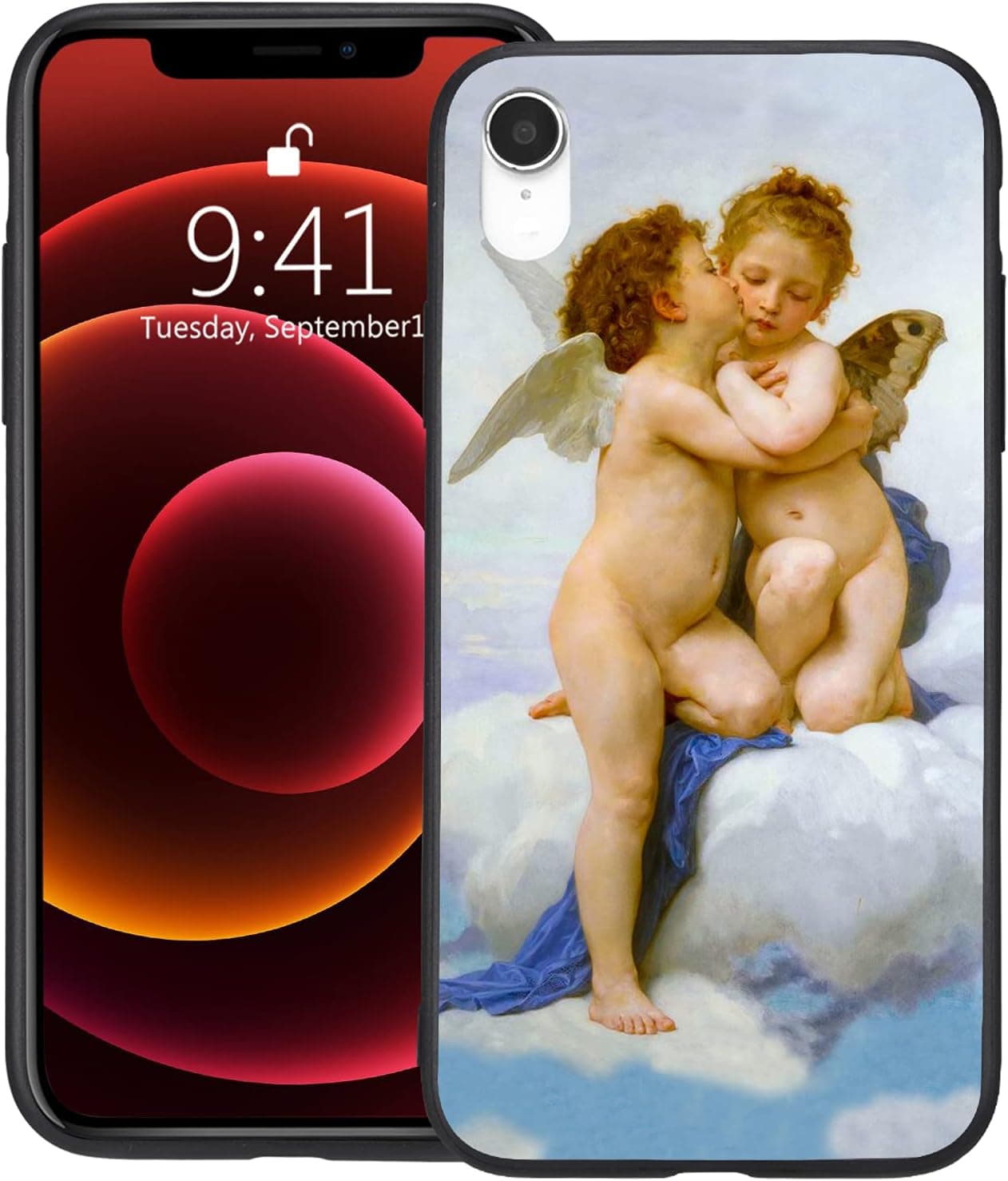 MAYCARI Angel Phone Case for iPhone 7 Plus/8 Plus, Cute Retro Design Hybrid Hard PC + Soft TPU Bumper Frame [Anti-Scratch] [Anti-Finger] Protective Cover