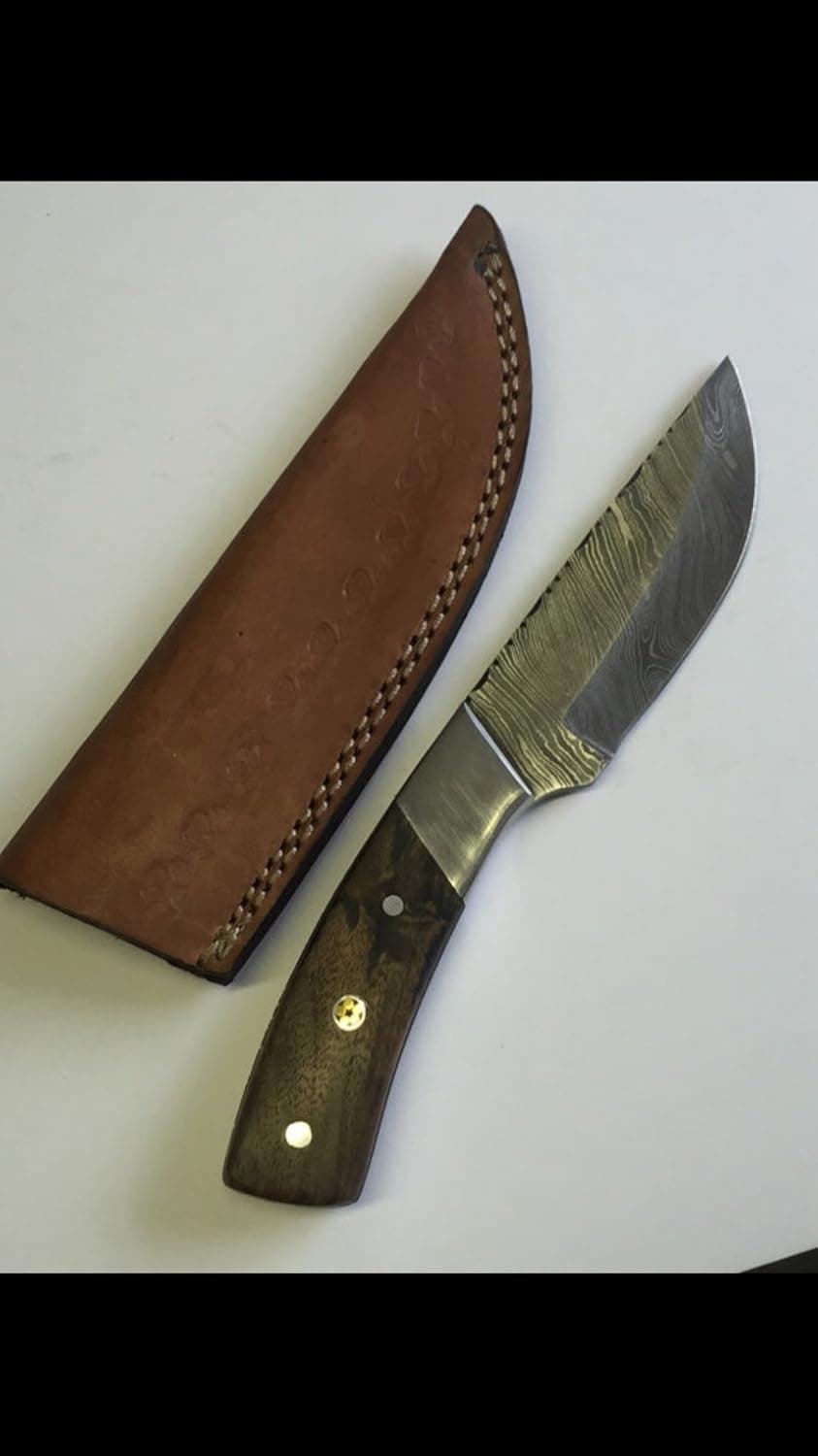 REG Hk-99 Handmade Damascus Steel 13.00 Inches Hunting Knife - Rose Wood with Damascus Steel Guards Handle