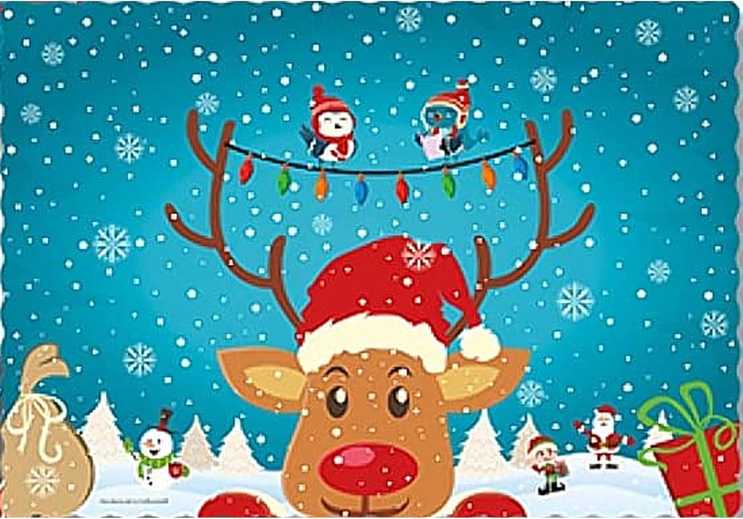 Holiday Friends Paper Placemats - 9 3/4 x 14 - 25 Pack (Reindeer)
