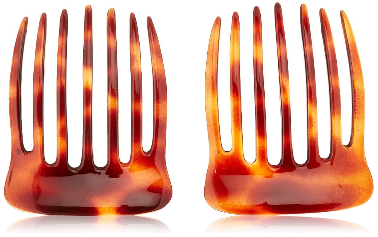 Caravan French Back Comb with Deep Teeth Tortoise Shell Pair.65 Ounce