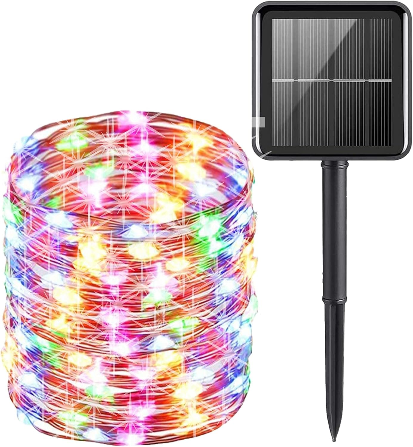 AcaJoe Outdoor Solar String Lights 1 Pack 40 Ft 120 LED 8 Modes Fairy Lights Outdoor Waterproof Solar Powered Silver Wire Lights for Garden Patio Yard Party Wedding Camping Decor