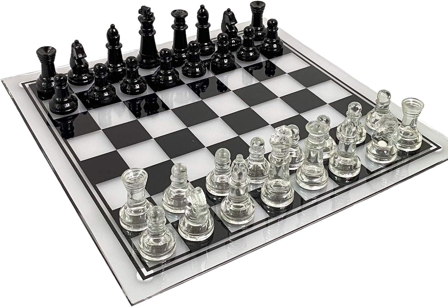 10 Inch Crystal Acrylic Chess Board (Board is not Galss) Anti-Broken Elegant Glass Chess Pieces Chess Game Chess Set Strategy Game