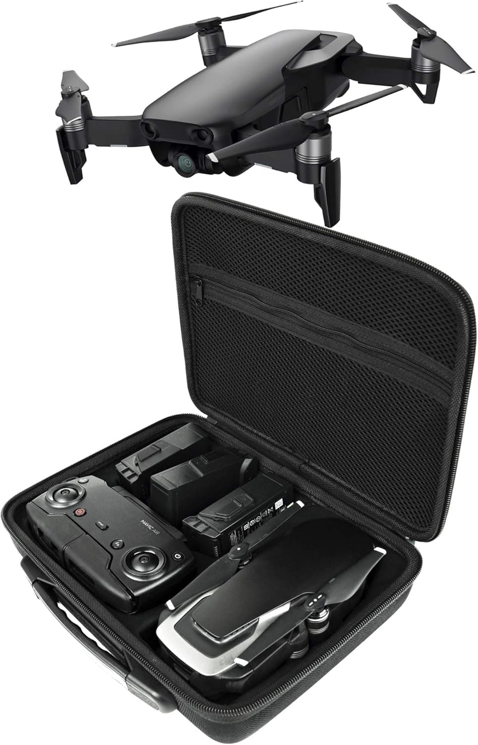 GoScope Mavic AIR GO CASE (DRONEGEAR Edition) Compact Hardshell case DJI Mavic AIR Body, Controller, & 3 Spare Batteries -Water-Resistant Nylon Travel CASE- DJI Mavic AIR Fly More Combo Carrying CASE