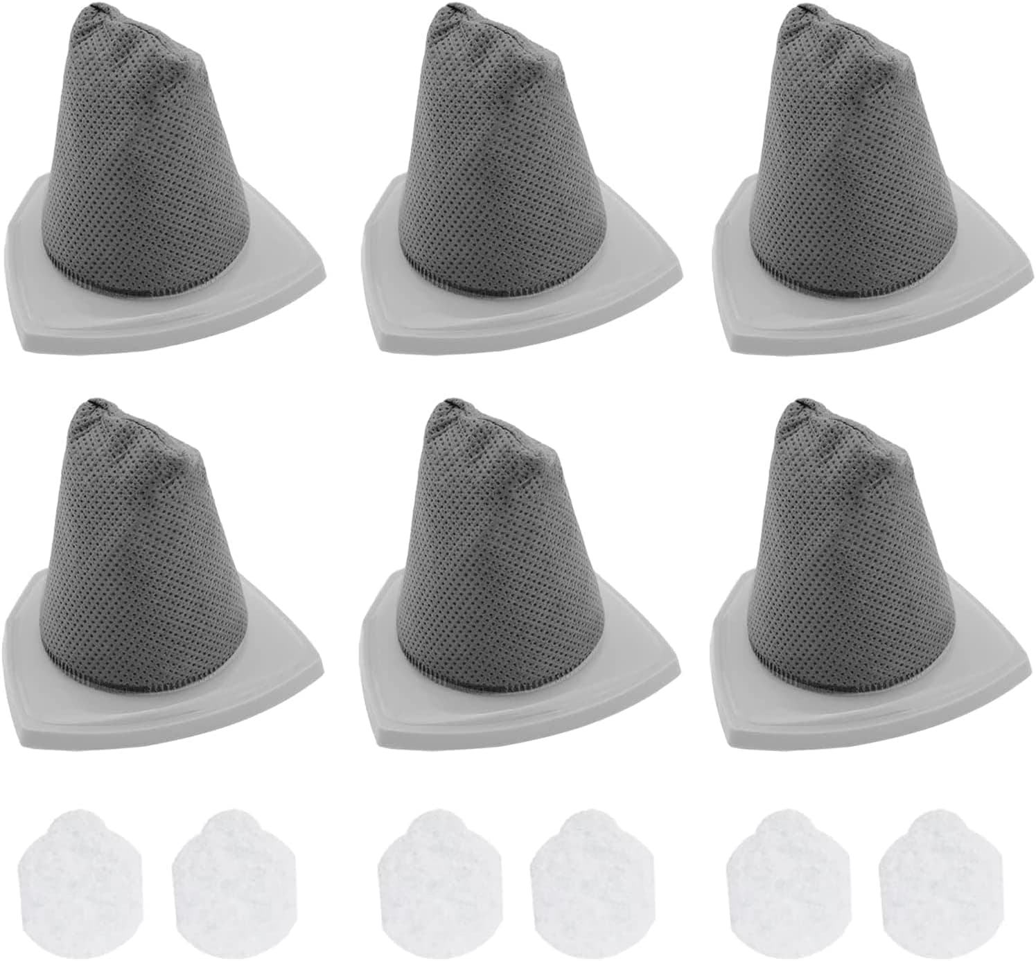 6 Pack Filter Replacements for Eureka NES210 Blaze 3-in-1 Swivel Handheld & Stick Vacuum Cleaner NES212 NES215 NES215A, Replace Part# N0101 & N0102