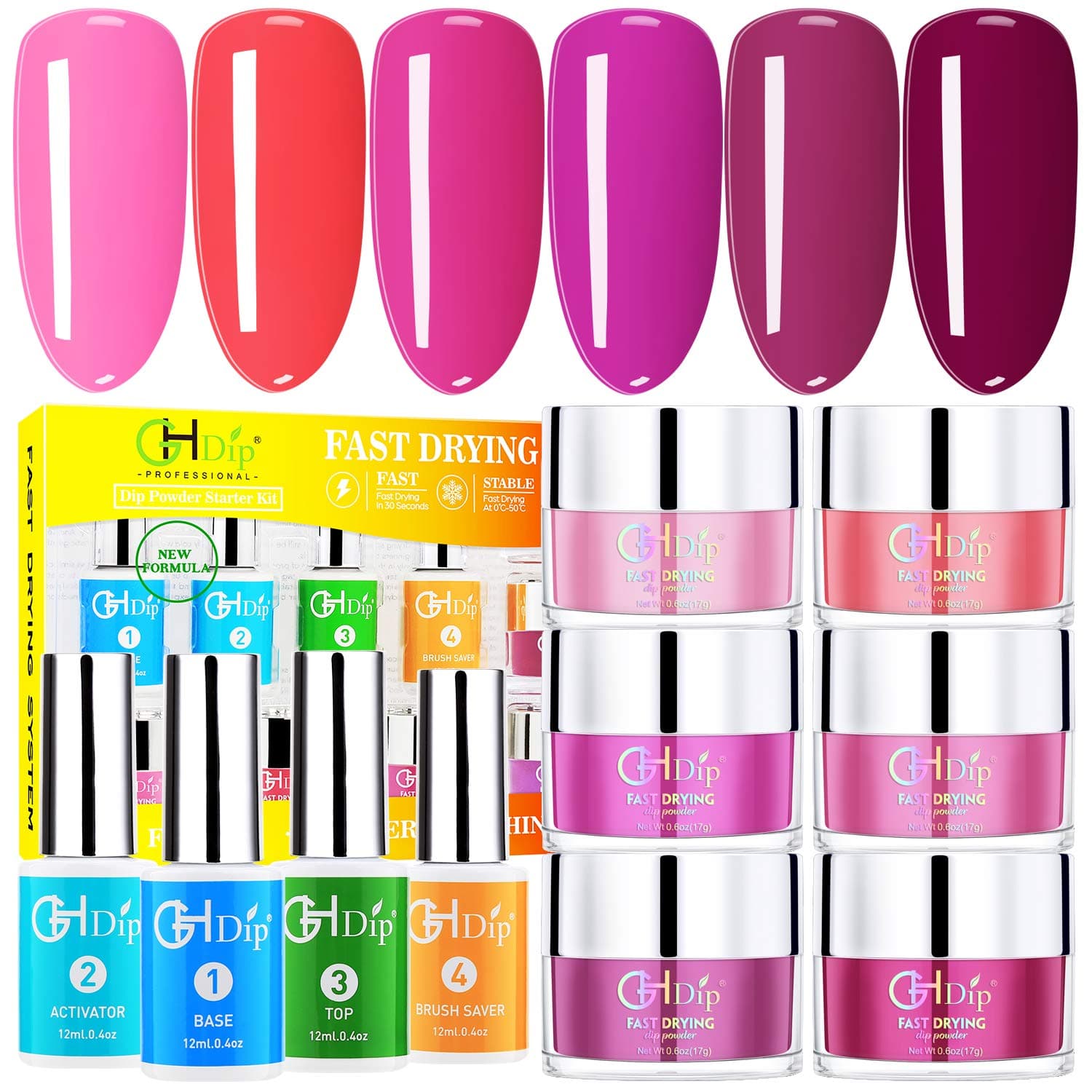 Dip Powder Nail Kit Acrylic Nail Dipping Powder Kit G644 (6X0.6oz)