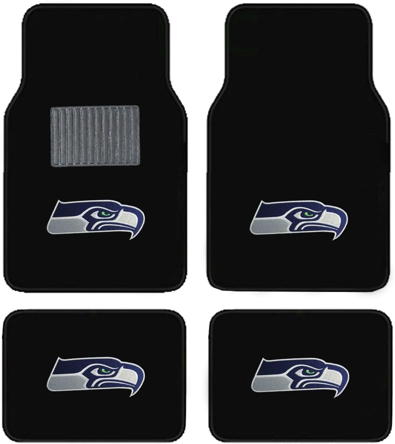 Newly Released Licensed Seattle Seahawks Embroidered Logo Carpet Floor Mats. Wow Logo on All 4 Mats.
