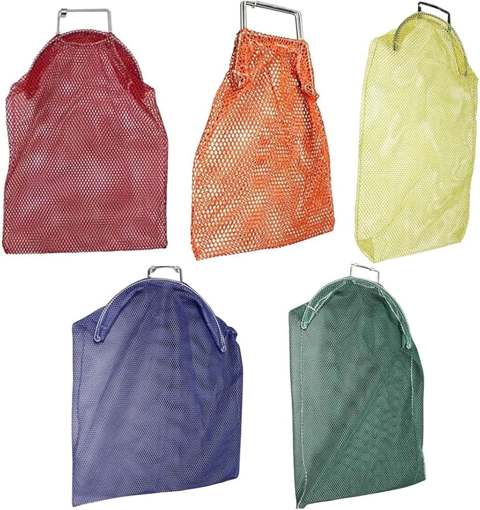 SGT KNOTS Mesh Catch Bag w/Galvanized Wire Handle - Nylon Scuba Dive Bag - Game Bag/Fish Bag for Diving & Snorkeling - Net Bag for Spearfishing, Lobster, More (Mini - X-Large, 4 Colors)