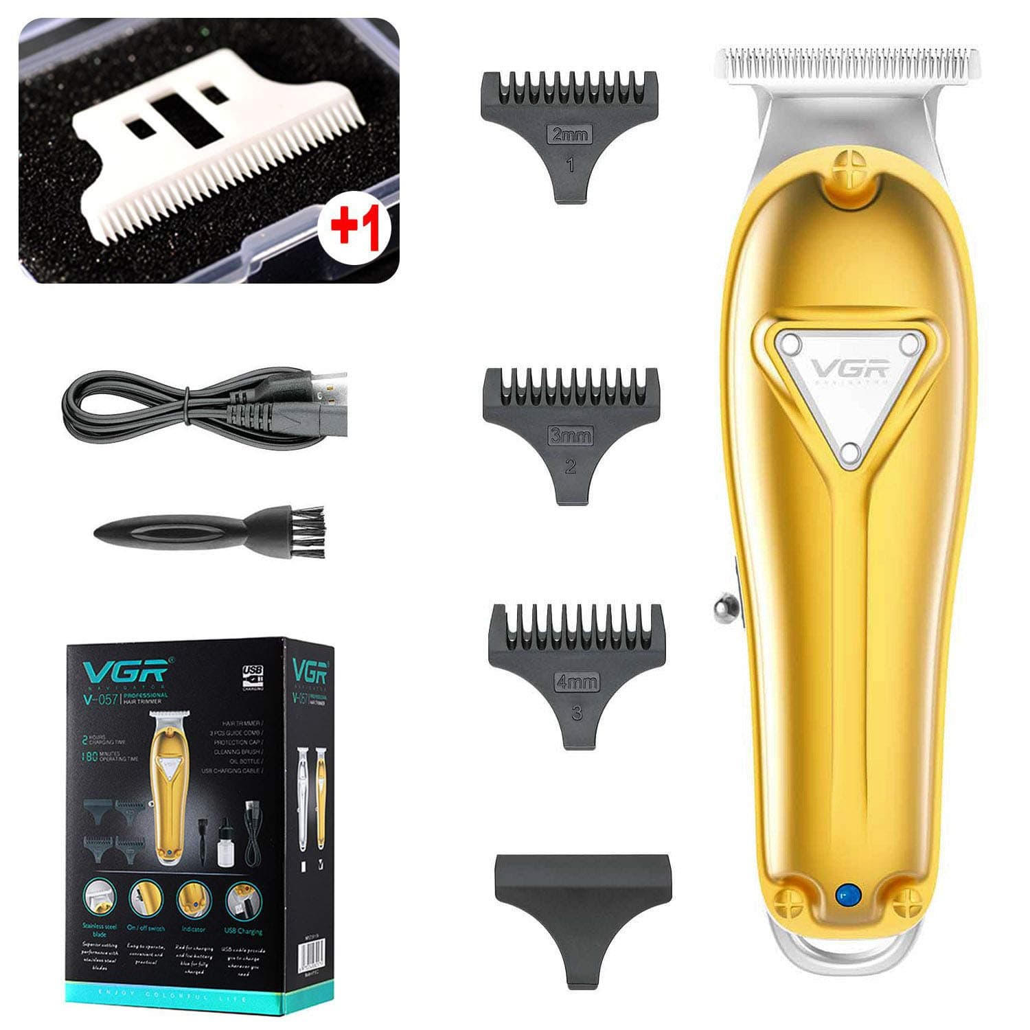 Hair Clipper Balding Clipper Head Shaver VGR T-wide Blade Beard Trimmer Cordless Hair Trimmer Electric Hair Cutting Kits