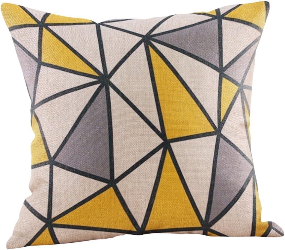 QHB Sofa Pillowcases,Simple Mustard Decorative Throw Pillow Covers Cushion Cover Pillowcase for Sofa, Bed, Car 18’x18' (B)