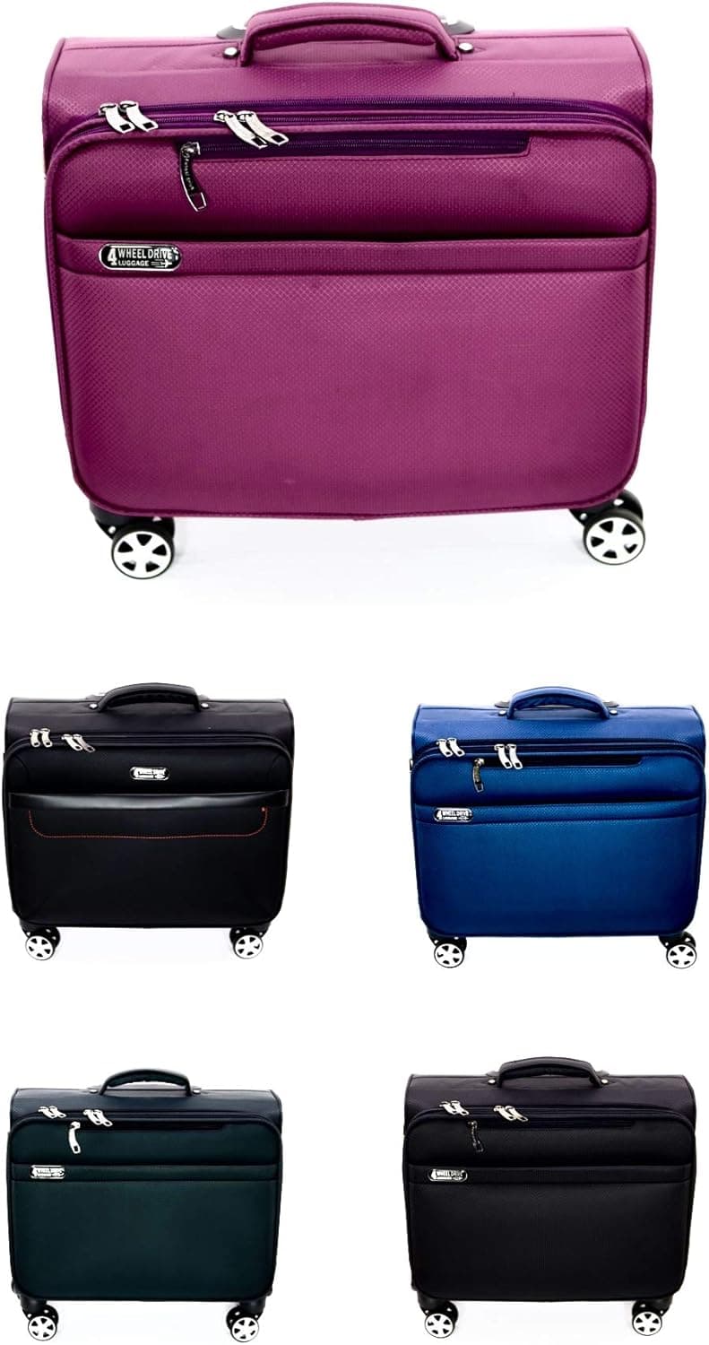 4 Wheel Drive 360 Spinner Laptop Trolley Bag Travel Luggage Rolling Trolley Business Catalog Case (Black Red)