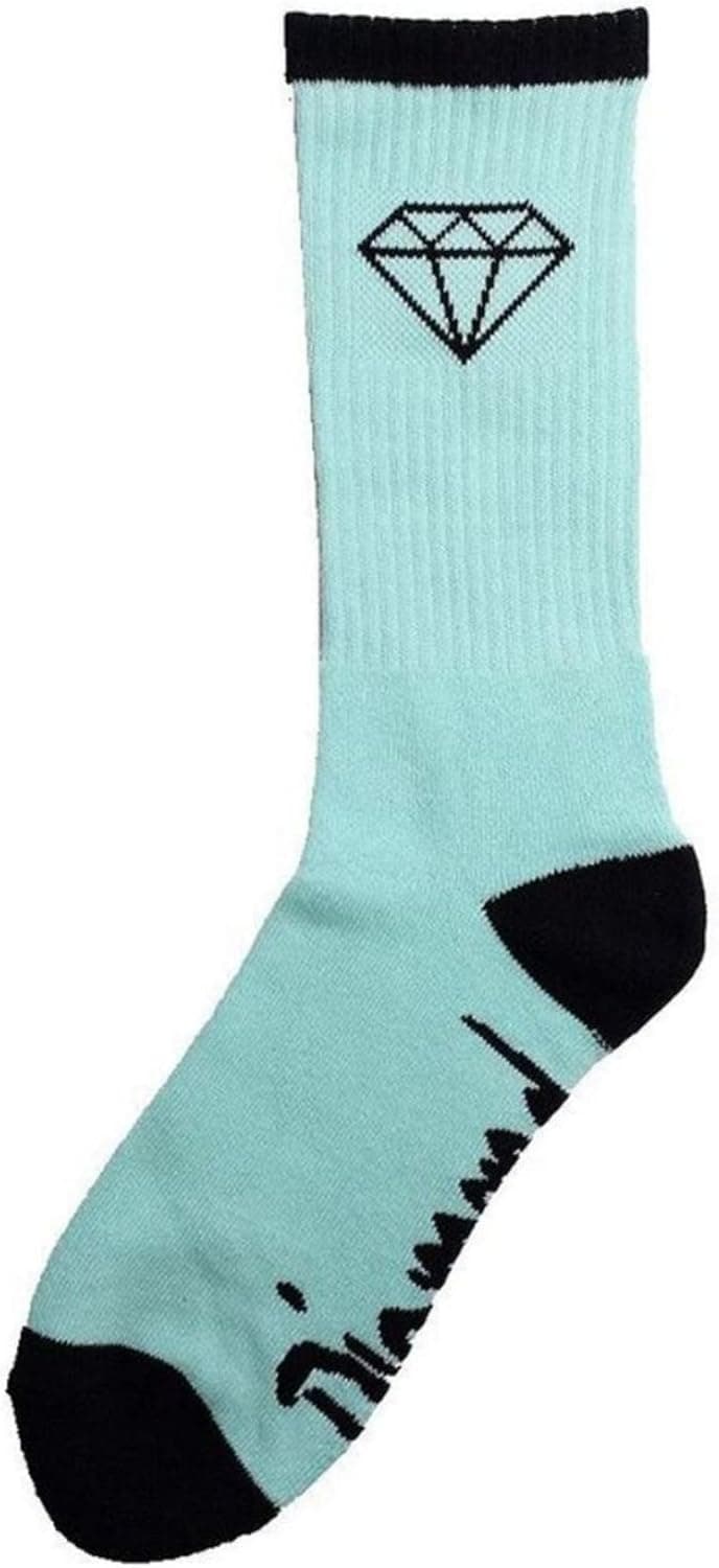 Diamond Blue and Black Crew Socks