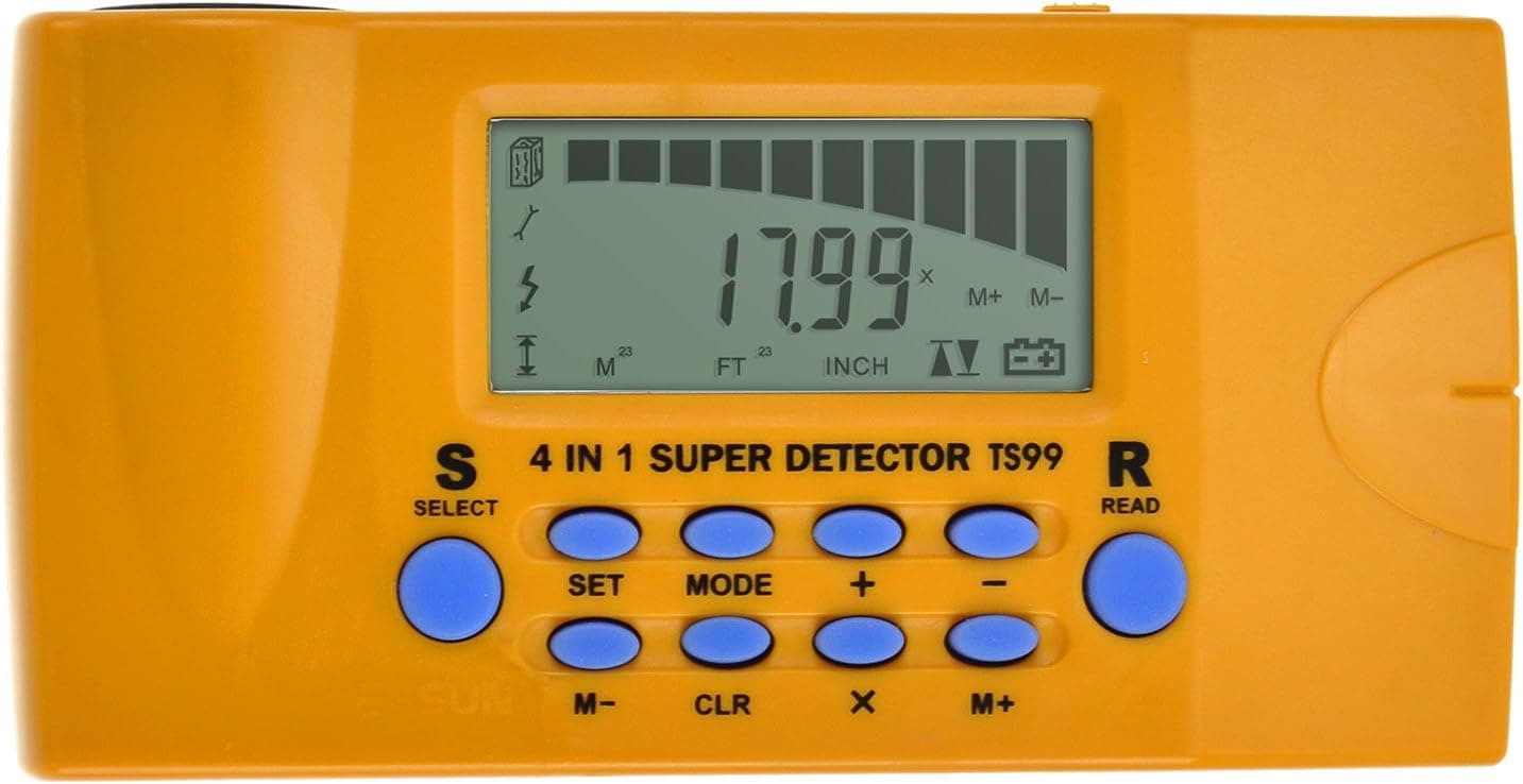 ALLOSUN Stud Finder Wall Scanner 4 in 1 Electronic Stud Sensor Locator with LCD Display for Wood AC Wire Metal Studs Detection