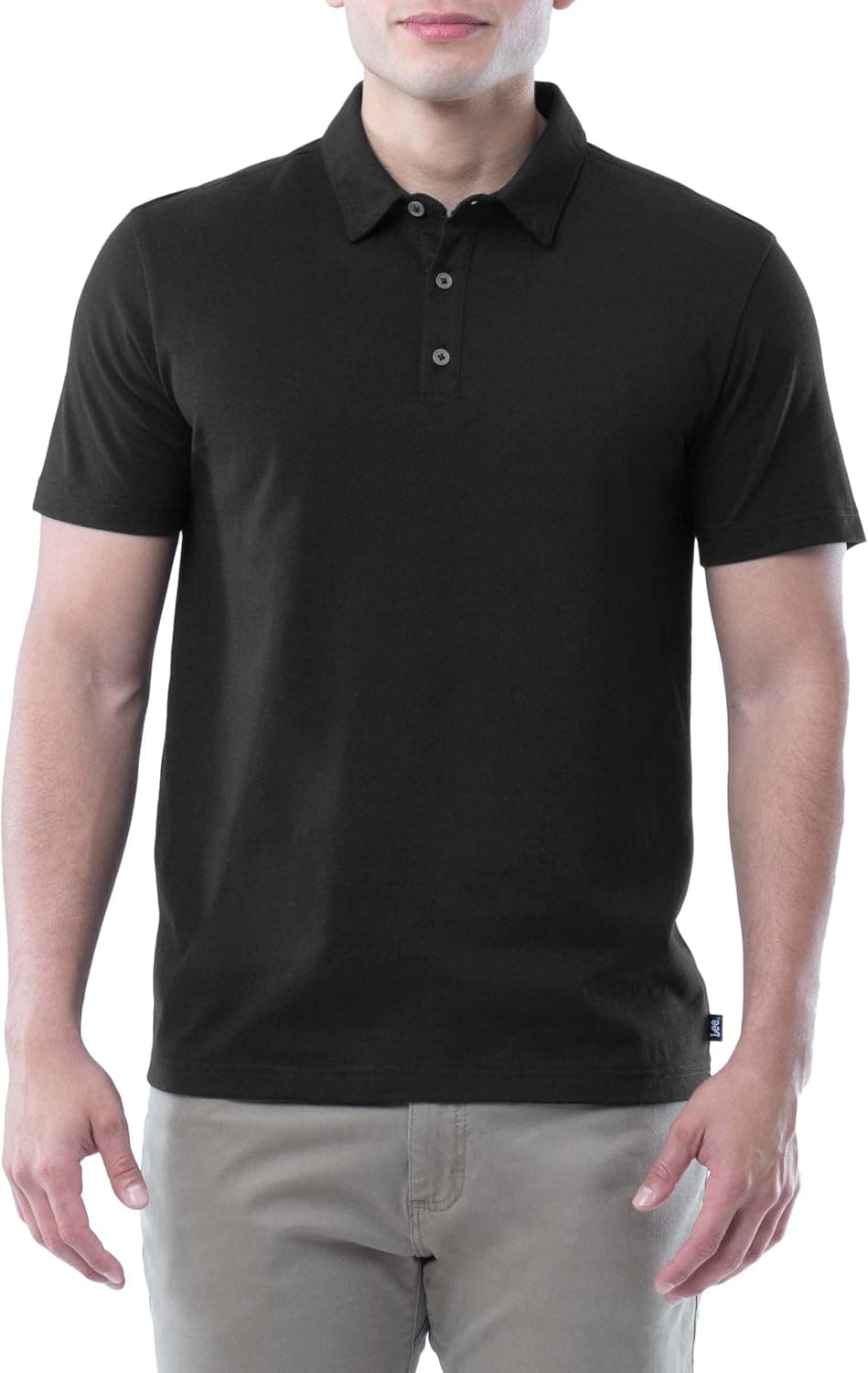 Lee Men's Short Sleeve Soft Washed Cotton Polo T-Shirt