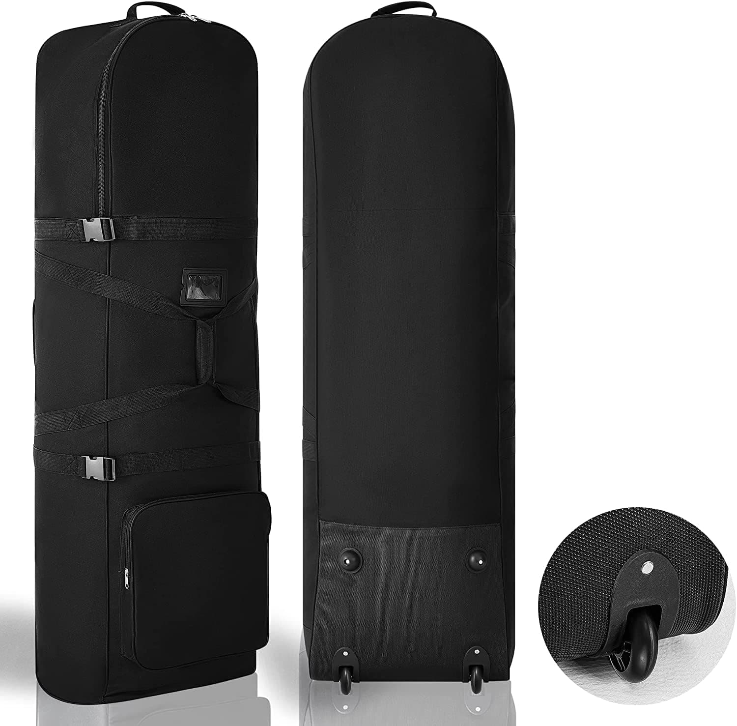 DAREKUKU Soft Golf Travel Bags with Stabilizing Straps, Heavy Duty 900D Polyester Oxford Wear Resistant, Extra Storage Pocket, Upgraded Rubber Wheels