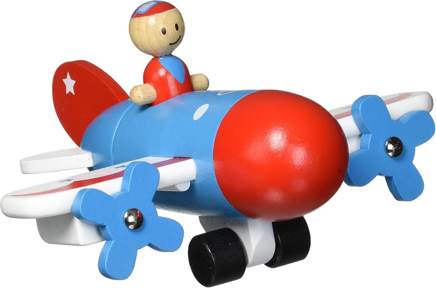 Make & Break Magnetic Airplane - Buildable Wooden Plane Toy with Pilot, Wings, Propellers, Wheels, and Other Magnet Parts - DIY Construction Model Playset, Building Toys, & Break Apart Jet