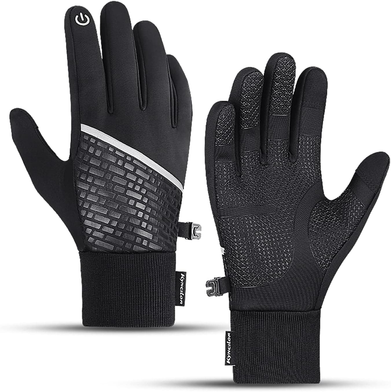 FOXLVDA Men and Women Winter Waterproof Gloves , with Sensitive Touch Screen Texting Fingers, Windproof Elastic Wrist and Non-Slip Palm, for Running, Cycling, Driving, Motorcycle