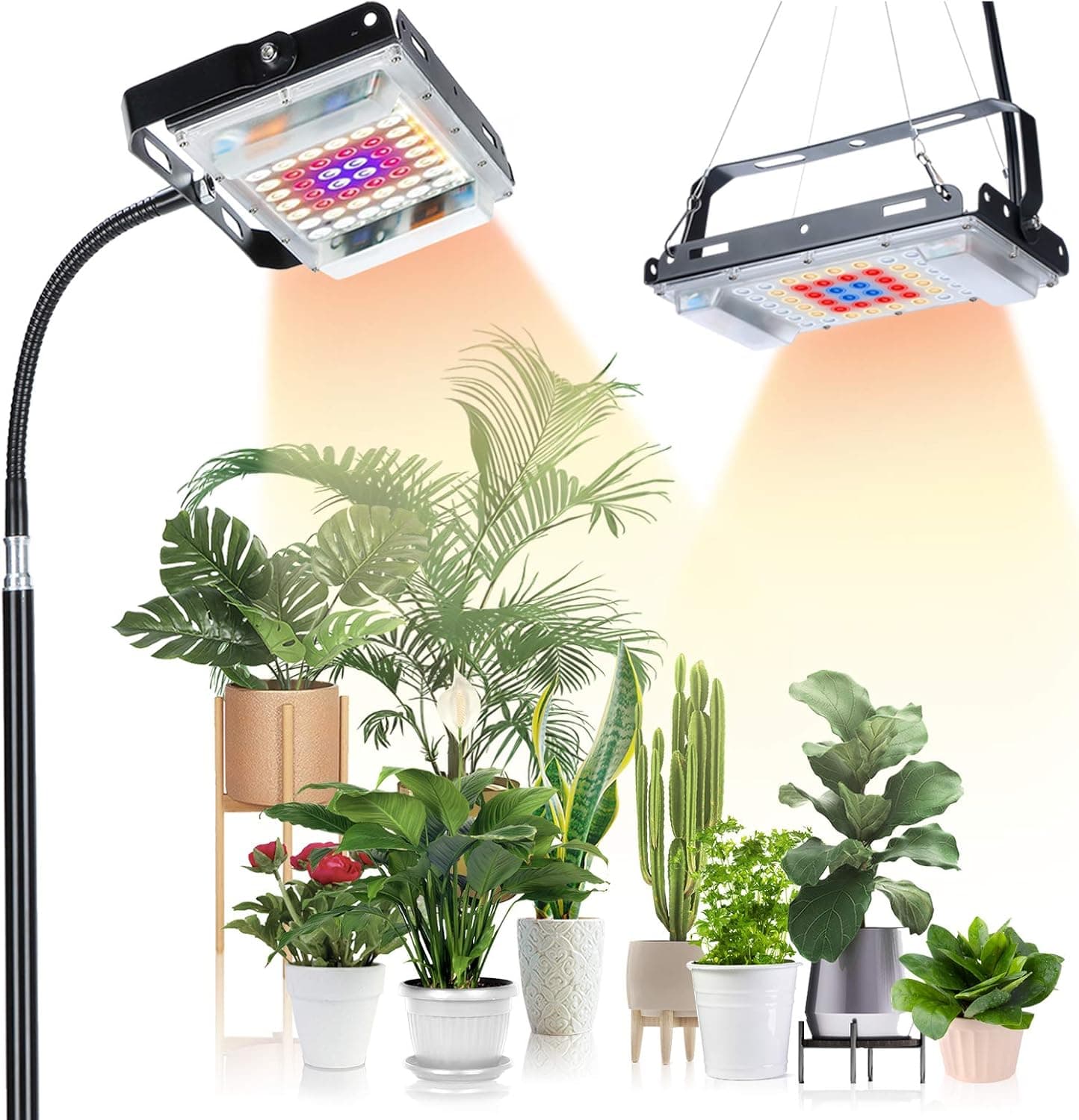 Grow Light with Stand, Full Spectrum LED lamp, Plant Lights for Indoor Growing,Standing Floor Grow Lamp with On/Off Switch,Adjustable Tripod Stand 15-47 inches
