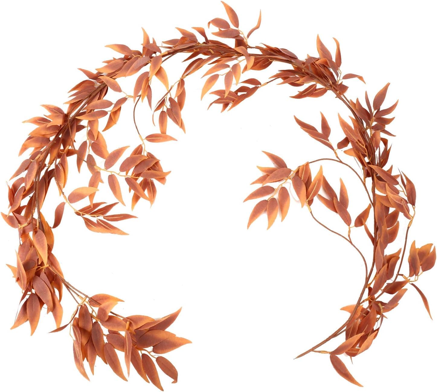 LJDJ Fall Leaves Autumn Leaf Garland Decorations - 5.4 Feet Artificial Silk Fabric Willow Plant Leaves Vines Twigs Garland String Wedding Decor Holiday Party Supplies Faux Wall Greenery Crowns Wreath