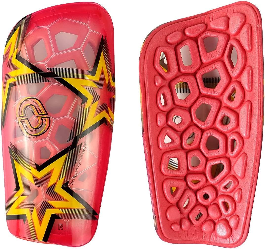 OUPOWER TeamStar Slide in Soccer Shin Guards for Youth Kids Boys Girls Men Women