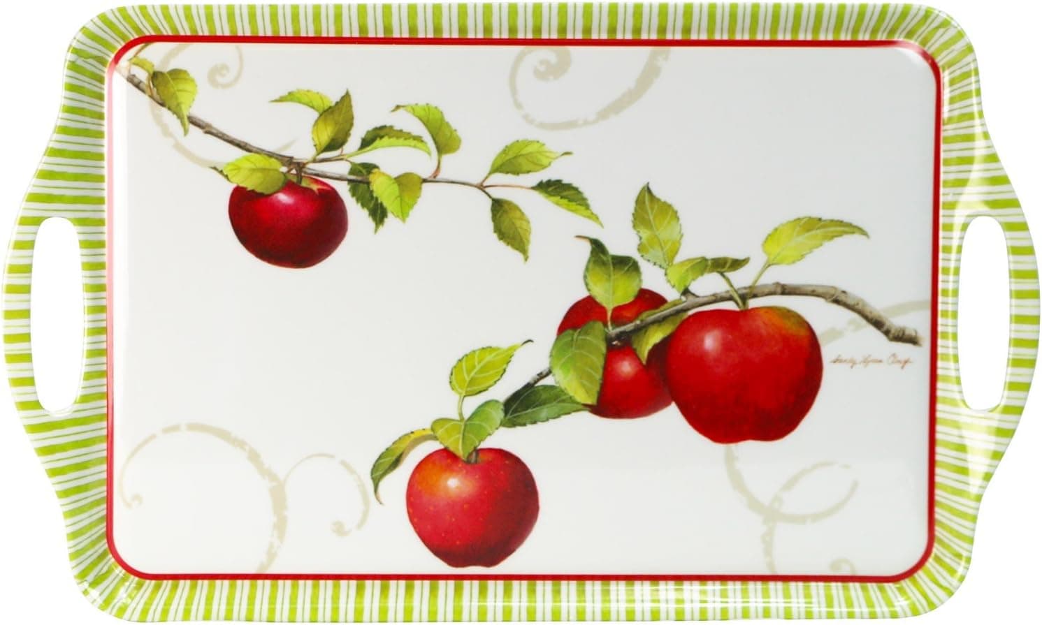 Reston Lloyd Harvest Apple Collection by Sandy Clough Melamine Rectangular Serving Tray