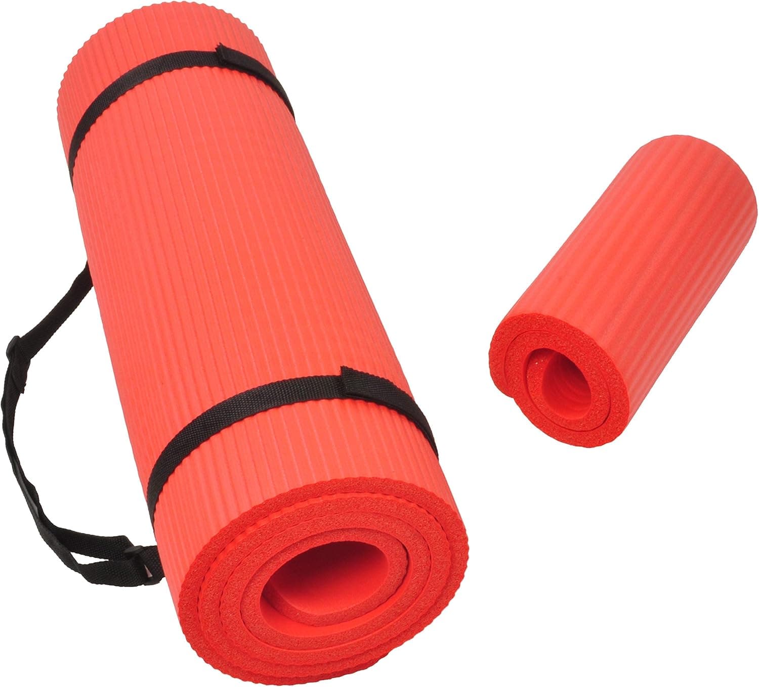 BalanceFrom  All Purpose 1/2-Inch Extra Thick High Density Anti-Tear Exercise Yoga Mat and Knee Pad with Carrying Strap and Yoga Blocks