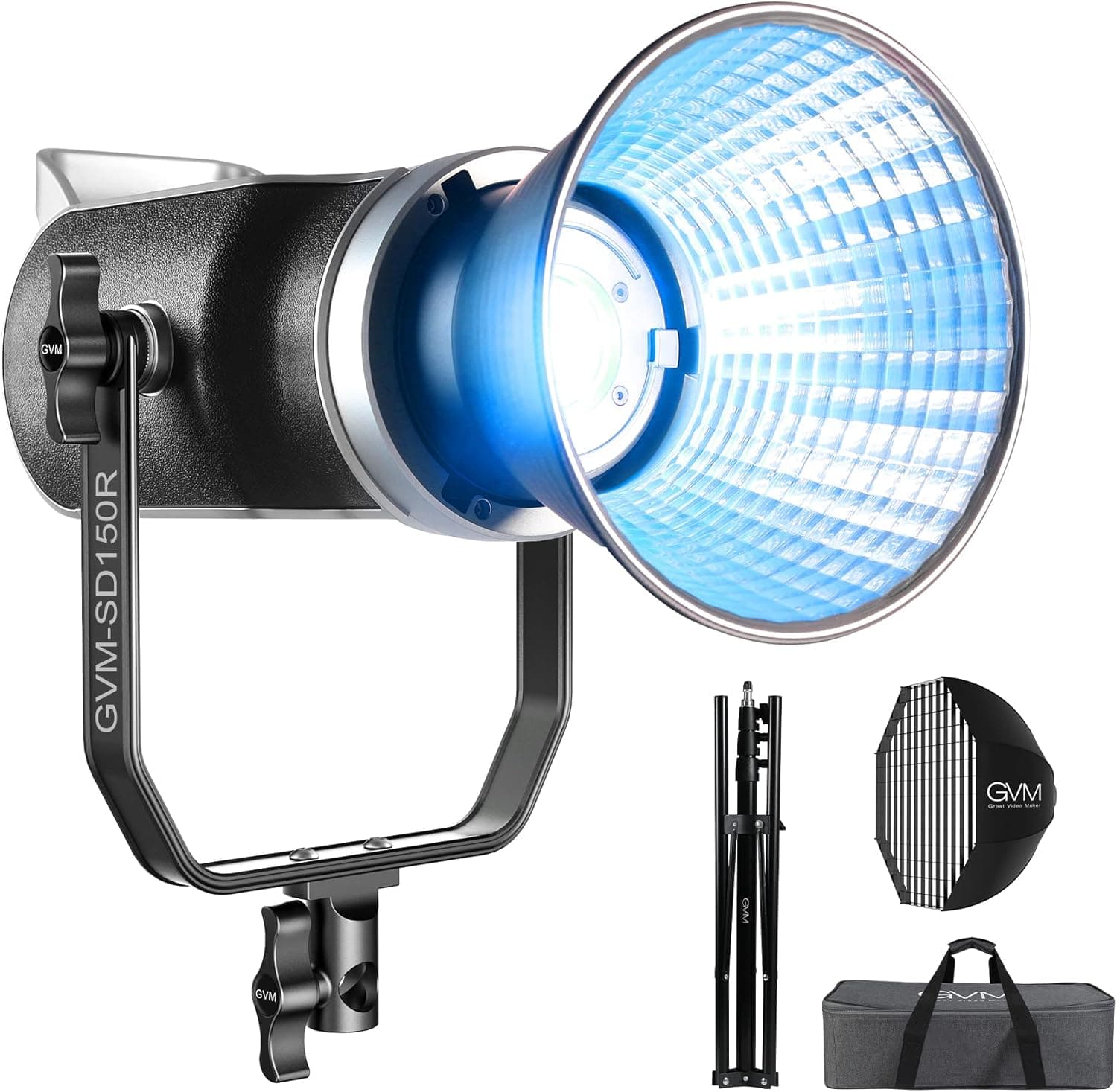 GVM 200W RGB Video Light Kit, Bi-Color Led Lighting with Bowens Mount Softbox & Stand, Photography Lights for Portrait Studio Shooting with COB Lamp Bead, 8 Lighting Effects, 2700K~7500K CRI 97+