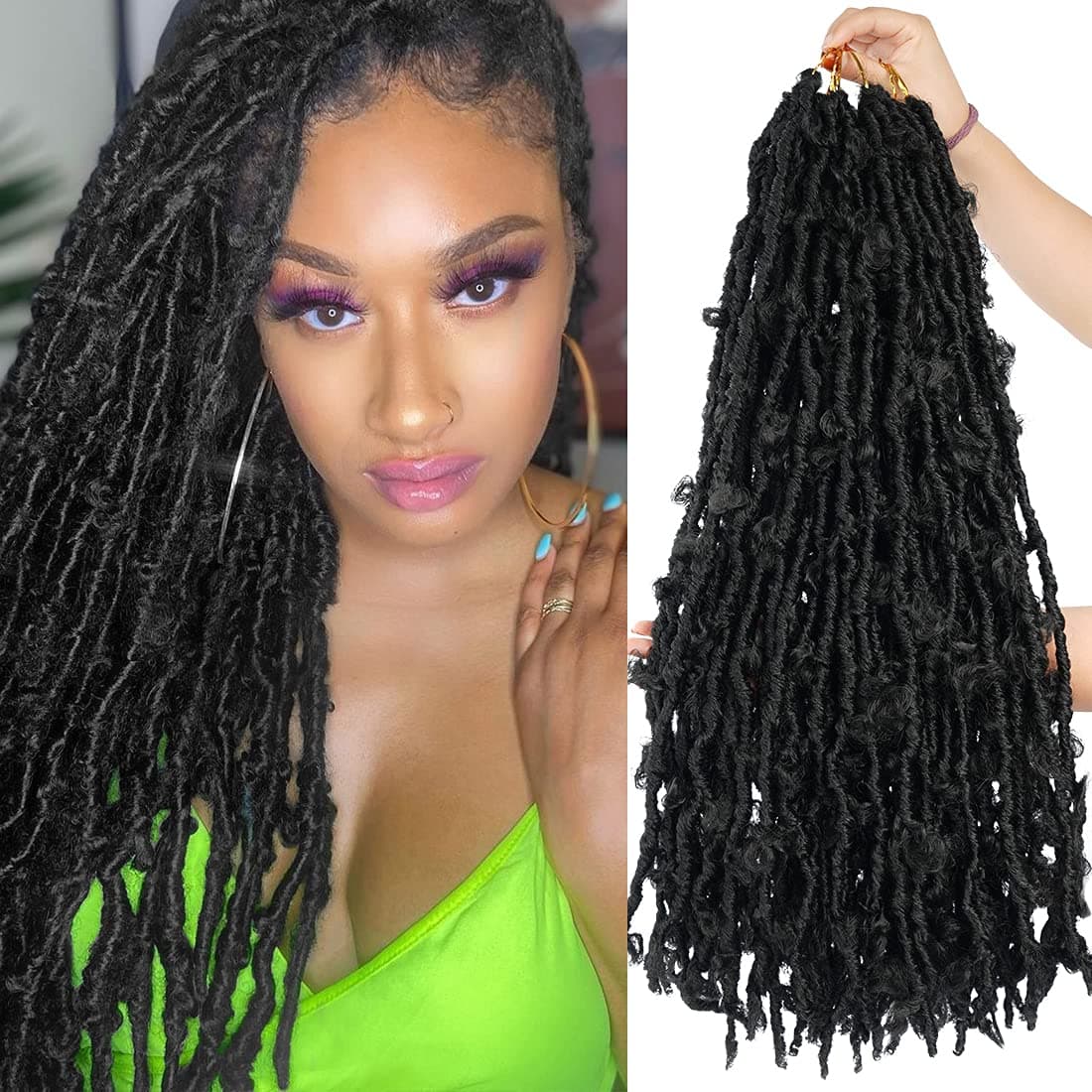 Long Butterfly Locs Crochet Hair 24 Inch Butterfly Faux Locs Crochet Hair 6 Packs Soft Crochet Butterfly Locs Pre Looped Distressed Locs Crochet Braids(24 Inch (6 packs), 1B)