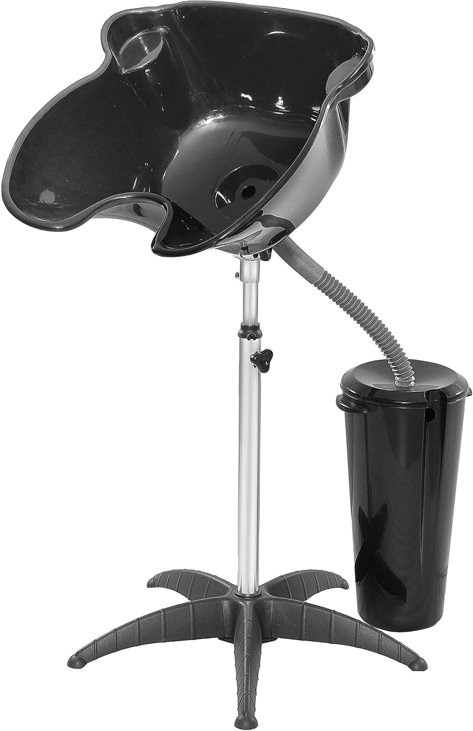 Portable Mobile Shampoo Bowl, Height-Adjustable Hair Washing Sink, Shampoo Basin with Drain Pipe and Bucket, Suitable for Beauty Salon/Barber Shop