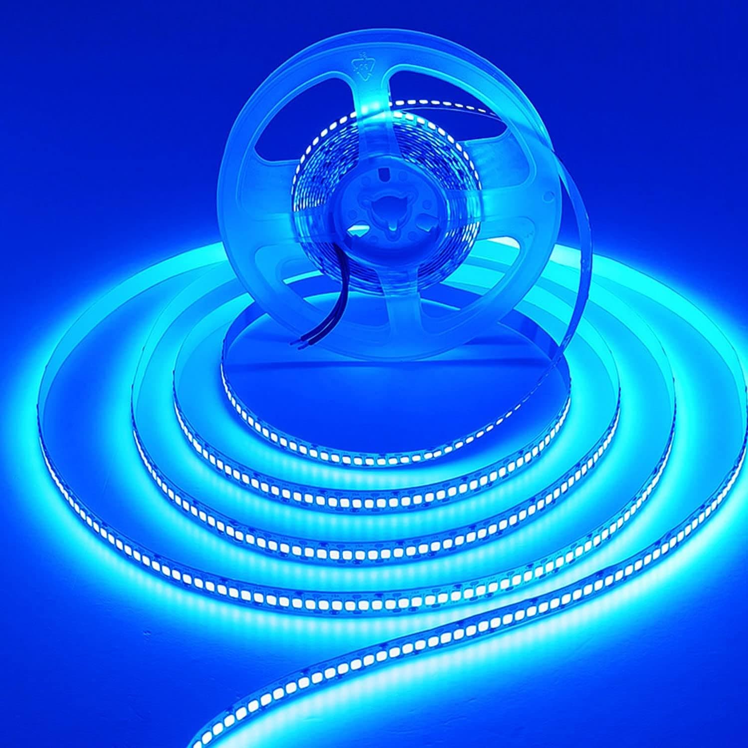 SUYOOULIN LED Strip Lights, SMD 2835 LED Strip, DC12V 1200LEDs 16.4Ft 26000LM High Density LED Light Strips Waterproof IP65, 3 Times Brightness Than SMD3528 LED Strip, Blue