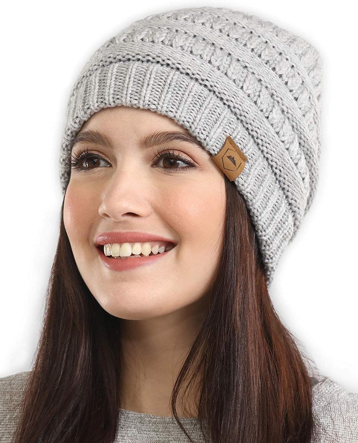 Tough Headwear Womens Beanie Winter Hat - Warm & Chunky Merino Wool Knit Hats - Soft Stretch, Thick & Cute Knitted Stocking Caps for Cold Weather - Stylish & Trendy Snow & Ski Beanies for Ladies