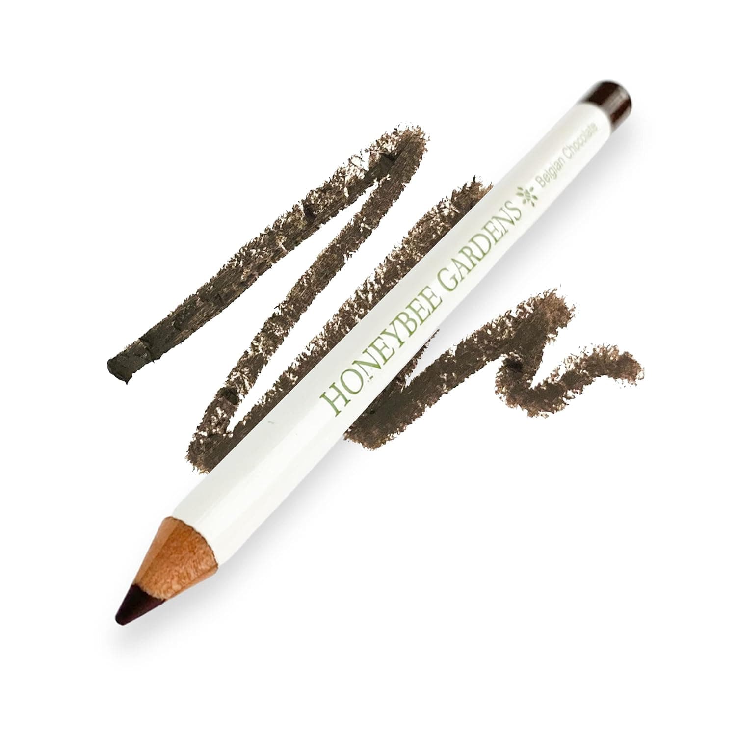 Honeybee Gardens Effortless Dark Brown Matte Eye Liner Pencil, Belgian Chocolate (dark brown matte) - Smooth yet Long Wearing with Deep Pigmentation - Gluten Free, Vegan, Paraben Free