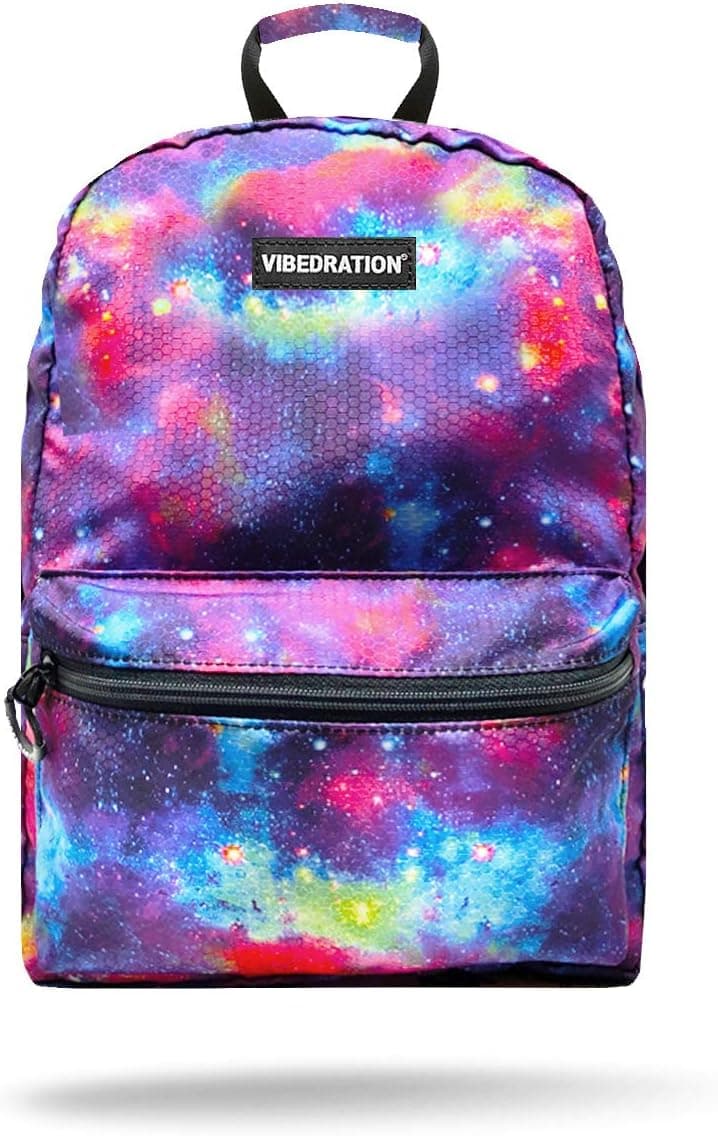 Vibedration All-Access Hydration Pack Water Backpack for Hiking, Camping, Festivals, Raves (Metallic Space)