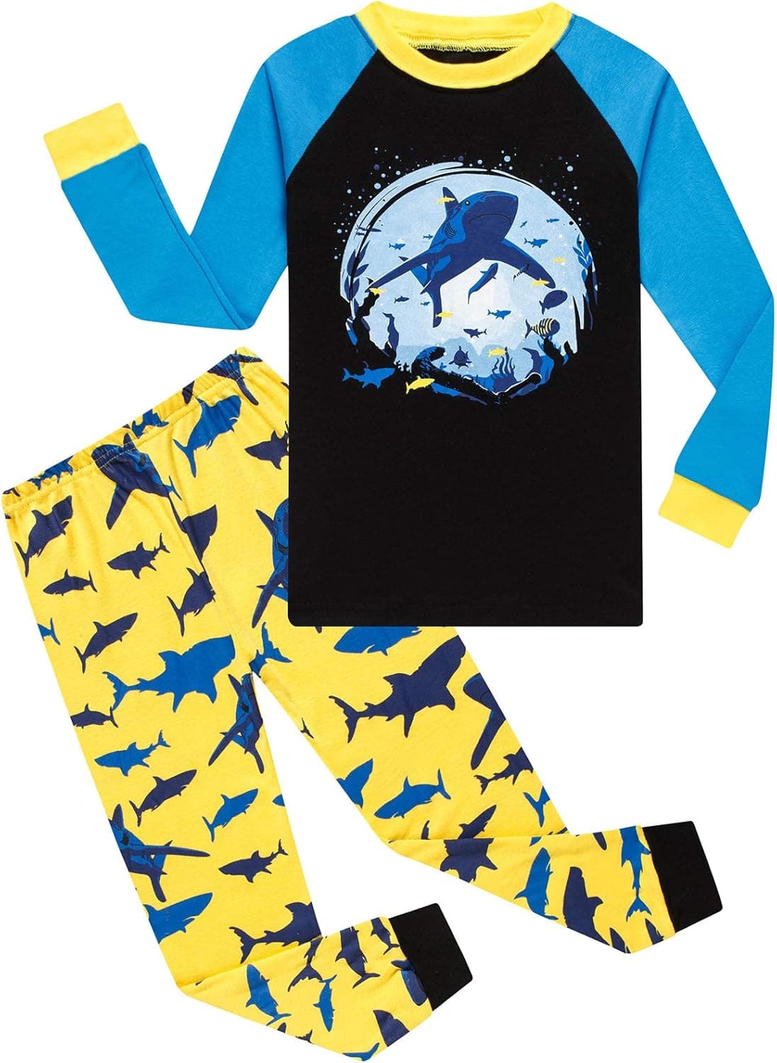 Dolphin&Fish Boy Pajamas Long Sleeve Cotton Kids Clothes Toddler Boys Sleepwear